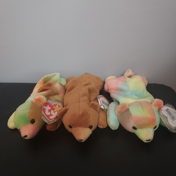 Set Of 3 Beanie Babies Cubbie And 2 Sammy - Picture 2 of 10